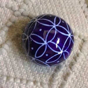 Blue glass orb home decor lodge Airbnb shabby chic farmhouse staging